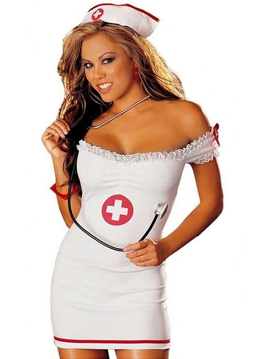 Sygeplejerske minikjole kostume